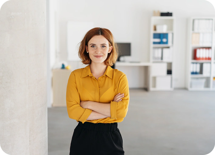 happy young confident woman
