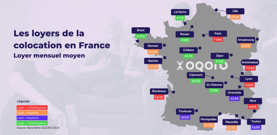 Loyers colocation france 2024