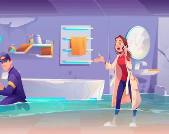 plombier répare un dégât des eaux