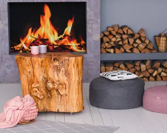Chauffage au bois avec cheminée