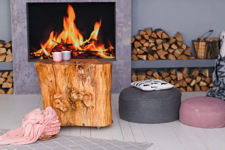 Chauffage au bois avec cheminée